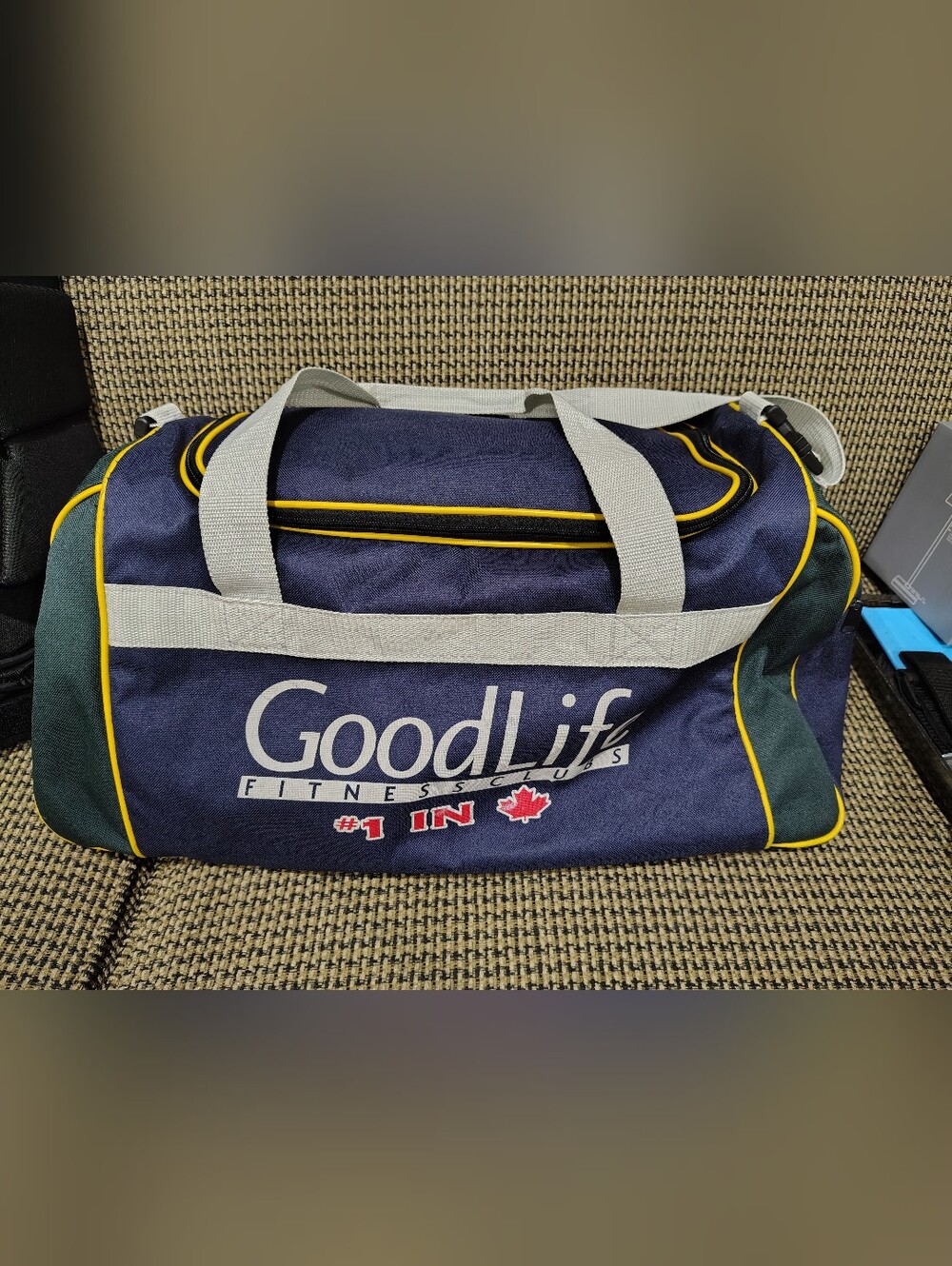 Goodlife Navy, Gray and Yellow Sports Bag